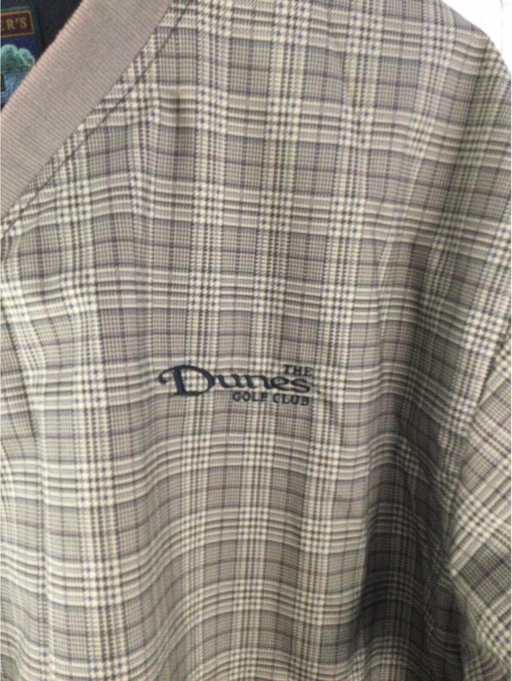 Vtg Forrester's Men’s L Brown Plaid The Dunes Golf Pullover Windbreaker Pockets - Picture 4 of 5